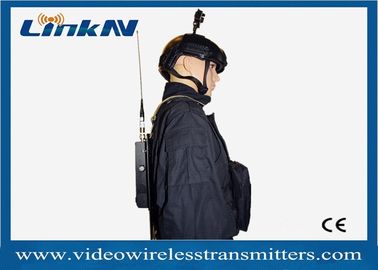 Pemancar COFDM Militer AES256 QPSK HDMI &amp; CVBS H.264 2-8MHz Bandwidth Bertenaga Baterai