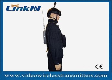 Pemancar Video Manpack Taktis Polisi Militer COFDM HDMI &amp; CVBS Interkom Dua Arah AES256 Bertenaga Baterai