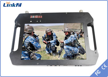 Penerima Video COFDM Portabel Kasar FHD dengan Baterai &amp; Layar LCD Antena Ganda AES256 3-32Mbps Kecepatan Data