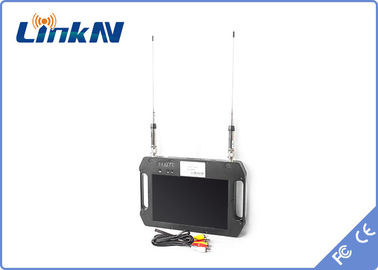 Taktis Handheld COFDM Video Receiver Bertenaga Baterai FHD dengan Display Antena Ganda AES256 DC 12V
