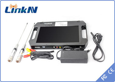 Taktis Handheld COFDM Video Receiver Bertenaga Baterai FHD dengan Display Antena Ganda AES256 DC 12V
