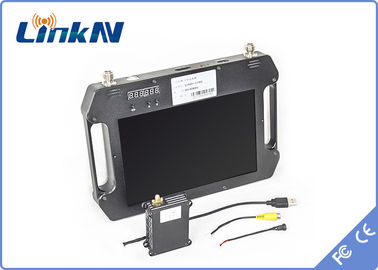 Penerima Video COFDM Genggam Militer Layar LCD 10.1 Inci Antena Ganda Penerimaan Keanekaragaman AES256