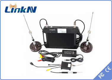 Penerima COFDM Taktis FHD dengan Baterai &amp; Layar Warna Sensitivitas Tinggi Antena Ganda AES256 DC 12V