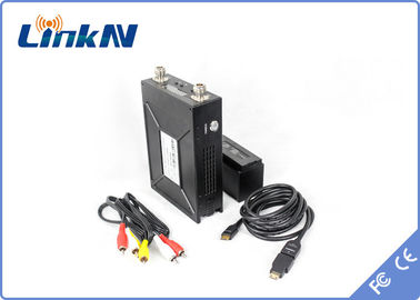LKAV1506 Pemancar Video Polisi Bertenaga Baterai Jarak Jauh COFDM HDMI &amp; CVBS H.264 Penundaan Rendah AES256