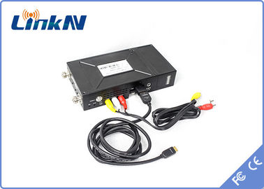 Pemancar Video Manpack Taktis Modulasi COFDM H.264 Bertenaga Baterai HDMI &amp; CVBS AES256 Enkripsi Interkom Dua Arah