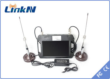 Penerima COFDM Taktis HDMI CVBS dengan Baterai &amp; Layar Warna Sensitivitas Tinggi Antena Ganda AES256 DC 12V