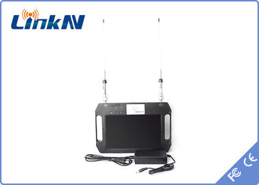 Taktis Portabel COFDM Video Receiver Bertenaga Baterai FHD dengan Tampilan Diversity Reception AES256 2-8MHz Bandwidth