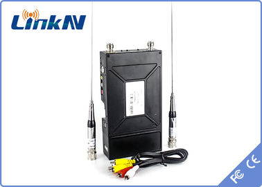 Pemancar Video Manpack Taktis Modulasi COFDM H.264 Bertenaga Baterai HDMI &amp; CVBS AES256 Enkripsi Interkom Dua Arah