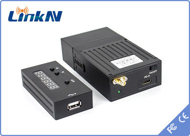 Polisi Mini Spy Video Trasnmitter COFDM Keterlambatan Rendah H.264 Keamanan Tinggi Enkripsi AES256 200-2700MHz dengan Baterai