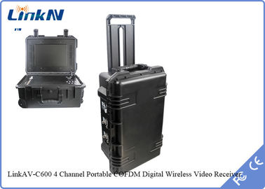Koper COFDM Video Receiver IP65 dengan Baterai &amp; Tampilan Enkripsi AES256 DC-12V