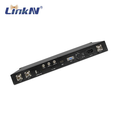 Penerima COFDM Militer Taktis 1U Rack Mount HDMI CVBS SDI AES256 Enkripsi Antena Ganda